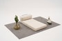 Atelier Del Sofa Sofá 1 Plaza Cream v2, 100% Chenilla, convertible en cama 190x95 cm, Ancho 95 cm, Profundidad 95 cm, Altura 75 cm