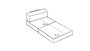 Atelier Del Sofa Sofá 1 Plaza Cream v2, 100% Chenilla, convertible en cama 190x95 cm, Ancho 95 cm, Profundidad 95 cm, Altura 75 cm