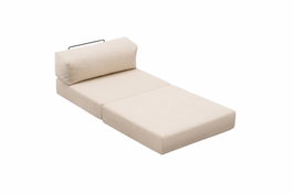 Atelier Del Sofa Sofá 1 Plaza Cream v2, 100% Chenilla, convertible en cama 190x95 cm, Ancho 95 cm, Profundidad 95 cm, Altura 75 cm