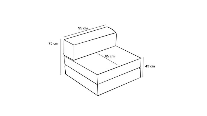 Atelier Del Sofa Sofá 1 Plaza Cream v2, 100% Chenilla, convertible en cama 190x95 cm, Ancho 95 cm, Profundidad 95 cm, Altura 75 cm
