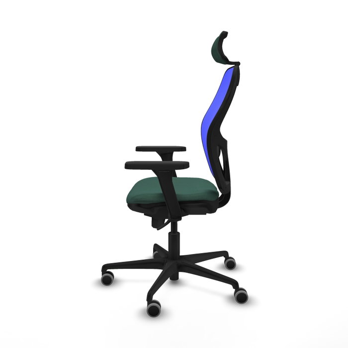 PIQUERAS Y CRESPO Silla de oficina Jorquera con mecanismo Sincro, Tela Verde botella y Malla Azul PIQUERAS Y CRESPO Silla de oficina Jorquera con mecanismo Sincro, Tela Verde botella y Malla Azul