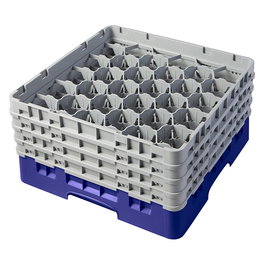 CAMBRO - 30S800-186 - Cesta de lavado 30 comp. 4 alturas - 7,84 cm Ø máx. - alt. máx. 21,7 cm - 50 x 50 x 26,7 cm - Azul marino