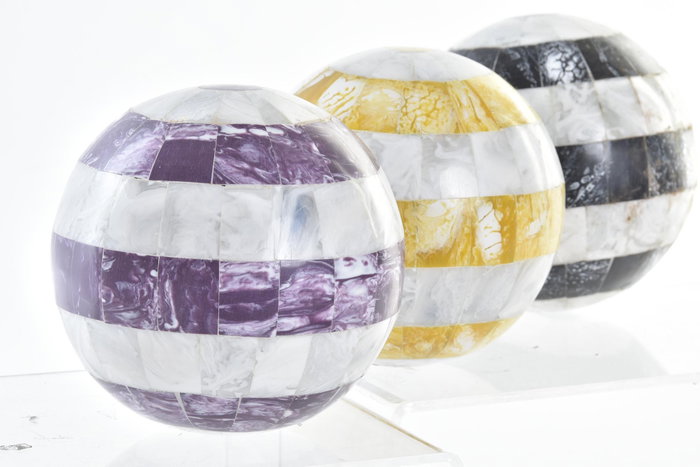 DKD Home Decor Bola de Decoración Nácar Surtida 13x13x13 cm