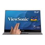 ViewSonic TD1655 Monitor Portátil Táctil 15.6 Pulgadas Full HD IPS USB-C y Mini HDMI, Negro/Plata