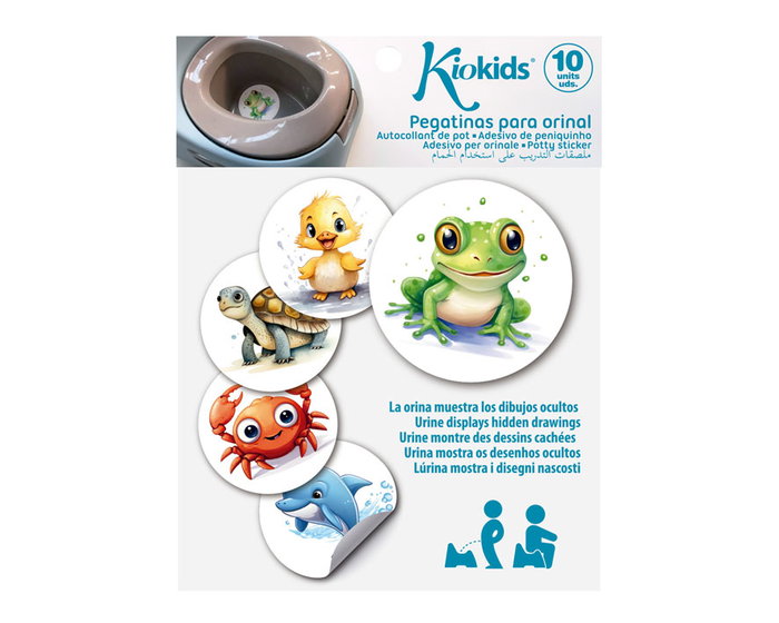 KioKids Pegatinas Termosensibles para Orinal con Dibujos de Animalitos que Aparecen con el Calor +24 Meses Pack 10 Unidades Multicolor Vinilo KioKids Pegatinas Termosensibles para Orinal con Dibujos de Animalitos que Aparecen con el Calor +24 Meses Pack 10 Unidades Multicolor Vinilo