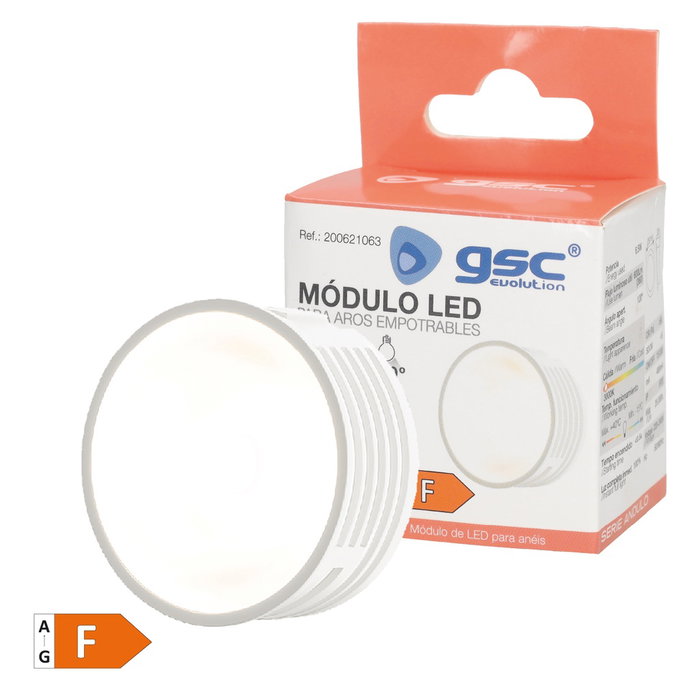 GSC Evolution Módulo LED plano Serie Andulo para focos y aros empotrables 120º 6,5W 3000K GSC Evolution Módulo LED plano Serie Andulo para focos y aros empotrables 120º 6,5W 3000K