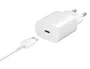 Samsung EP-TA800 Cargador Pared USB-C 25W con Carga Rápida y Cable USB-C a USB-C 1m - Blanco