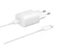 Samsung EP-TA800 Cargador Pared USB-C 25W con Carga Rápida y Cable USB-C a USB-C 1m - Blanco