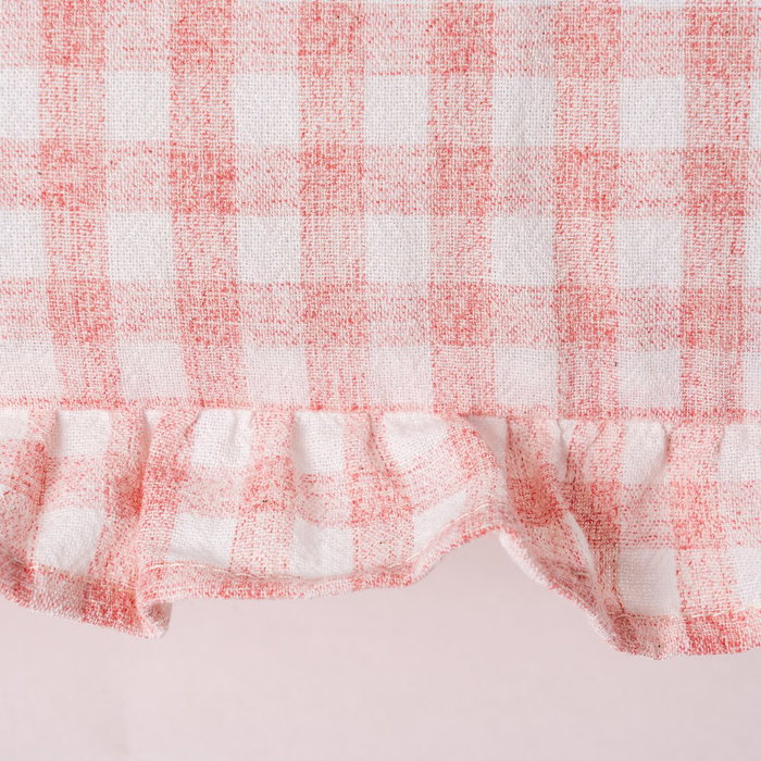 Cojín Cuadros Rosa Algodón 50 X 30 cm (Set de 2)