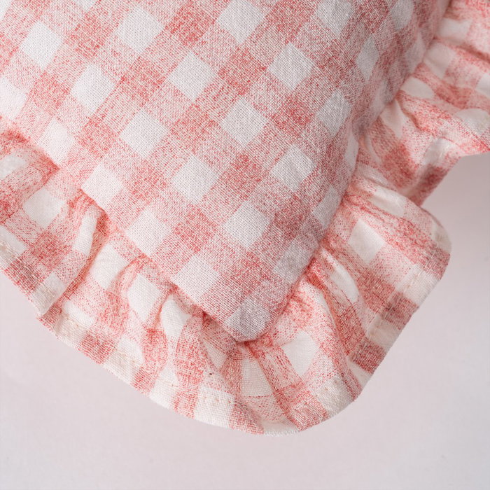 Cojín Cuadros Rosa Algodón 50 X 30 cm (Set de 2)