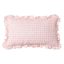 Cojín Cuadros Rosa Algodón 50 X 30 cm (Set de 2)