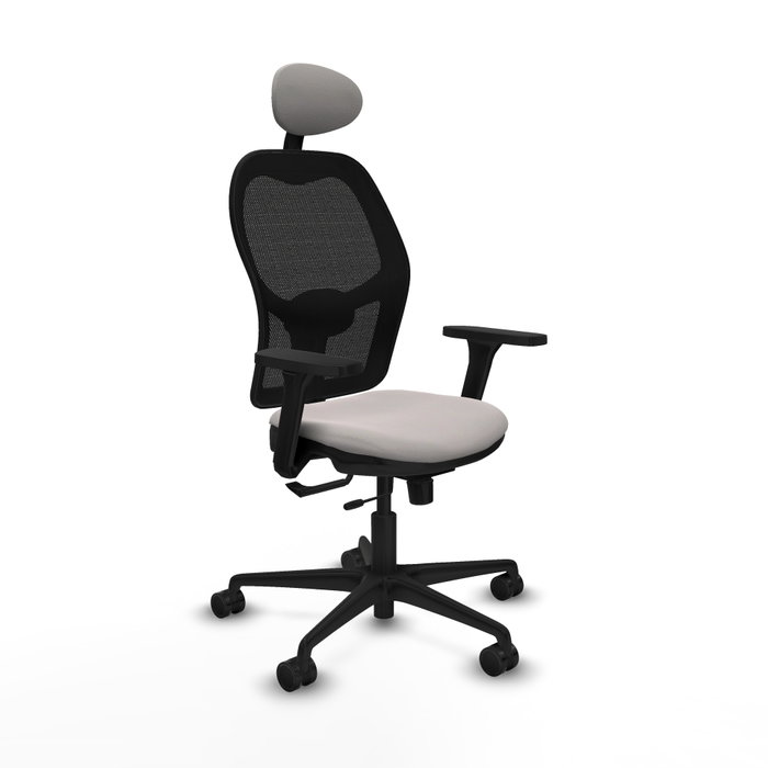 PIQUERAS Y CRESPO Silla de oficina Jorquera con mecanismo Sincro/Traslack, Blanco y Negro PIQUERAS Y CRESPO Silla de oficina Jorquera con mecanismo Sincro/Traslack, Blanco y Negro