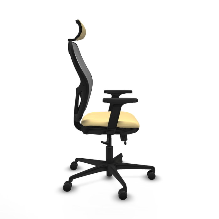 PIQUERAS Y CRESPO Silla de oficina Jorquera con mecanismo Sincro/Traslack, Crema y Gris