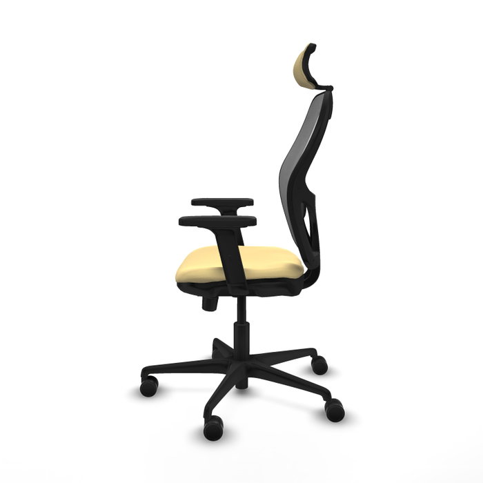 PIQUERAS Y CRESPO Silla de oficina Jorquera con mecanismo Sincro/Traslack, Crema y Gris