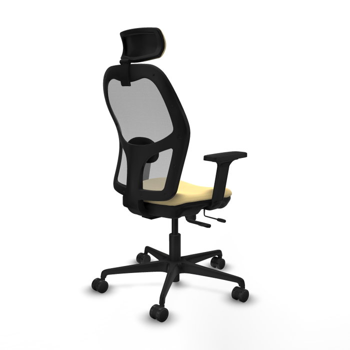 PIQUERAS Y CRESPO Silla de oficina Jorquera con mecanismo Sincro/Traslack, Crema y Gris