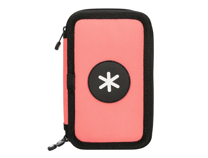 Antartik Plumier Escolar Triple Cremallera Coral 36 Piezas