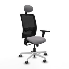 PIQUERAS Y CRESPO Silla de oficina Zulema con mecanismo Sincro, Gris y Negro