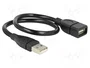 DeLOCK Cable USB 2.0 Tipo A Macho a Tipo A Hembra 0,35 m Negro
