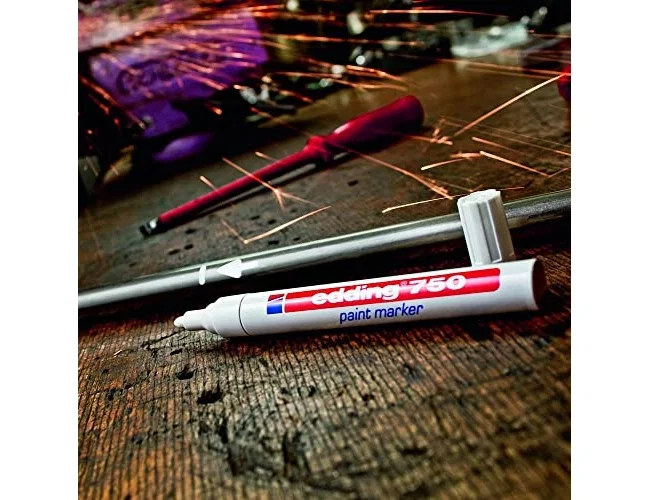 Edding Marcador Permanente 750 Tinta Opaca Plata (Set de 10)