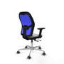 PIQUERAS Y CRESPO Silla de oficina Jorquera con mecanismo Sincro/Traslack, Gris claro y Azul