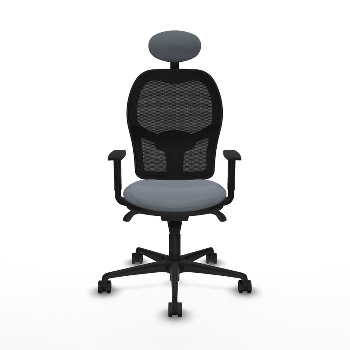 PIQUERAS Y CRESPO Silla de oficina Jorquera con mecanismo Sincro, tela Gris y malla Negro PIQUERAS Y CRESPO Silla de oficina Jorquera con mecanismo Sincro, tela Gris y malla Negro