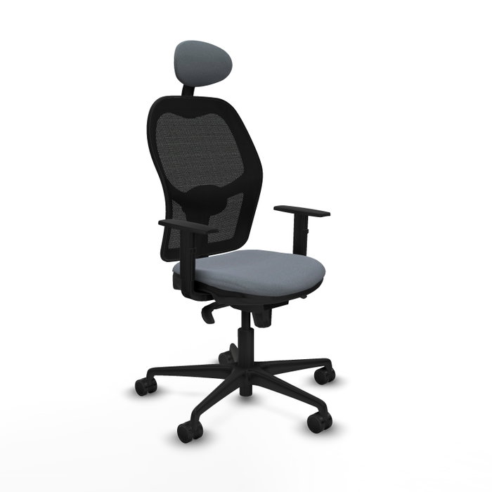 PIQUERAS Y CRESPO Silla de oficina Jorquera con mecanismo Sincro, tela Gris y malla Negro PIQUERAS Y CRESPO Silla de oficina Jorquera con mecanismo Sincro, tela Gris y malla Negro