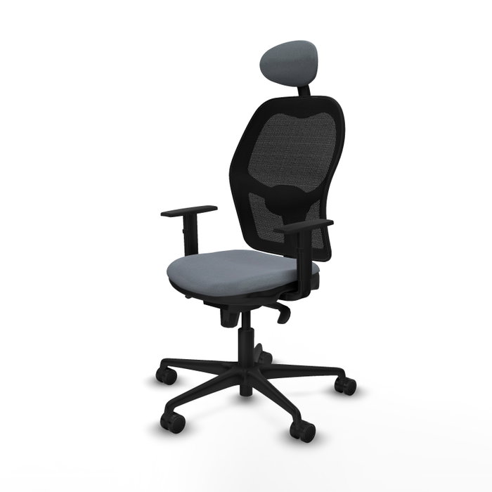 PIQUERAS Y CRESPO Silla de oficina Jorquera con mecanismo Sincro, tela Gris y malla Negro PIQUERAS Y CRESPO Silla de oficina Jorquera con mecanismo Sincro, tela Gris y malla Negro