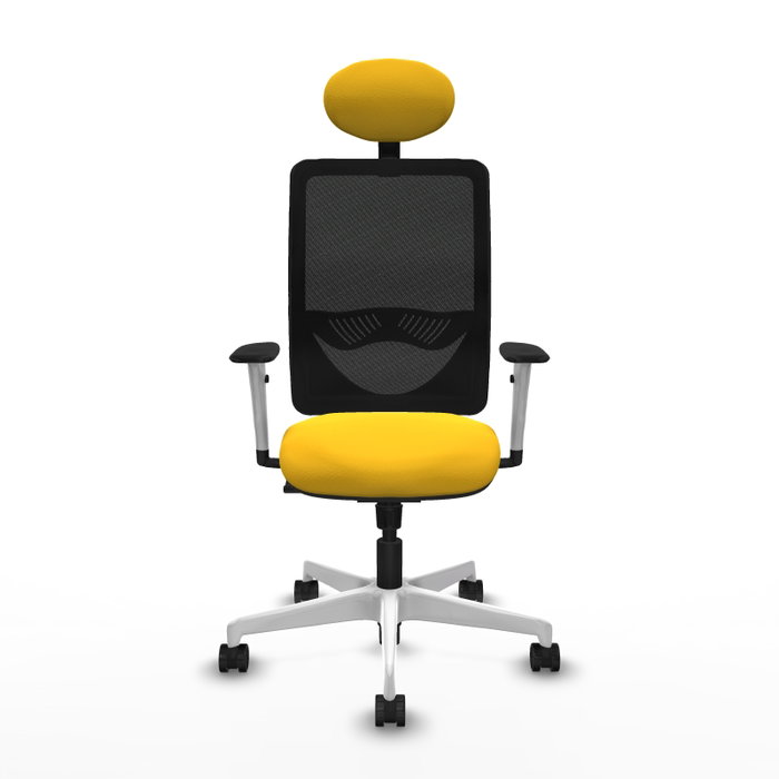 PIQUERAS Y CRESPO Silla de oficina Zulema con mecanismo Sincro, Amarillo y Negro