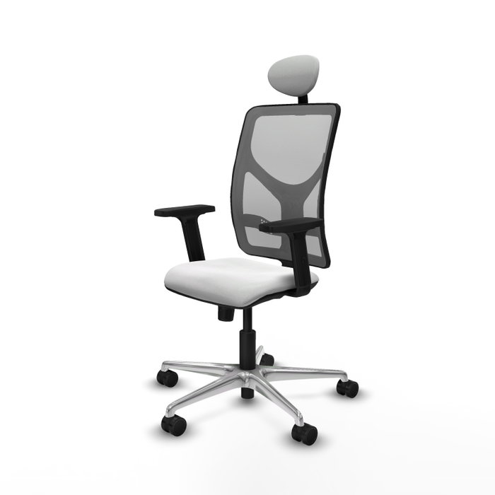 PIQUERAS Y CRESPO Silla de oficina Motilla con mecanismo Sincro, Blanco y Gris