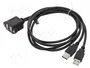 DeLOCK Cable USB 2.0 con 2 x USB Tipo-A macho a 2 x USB Tipo-A hembra con tuercas de rosca, 1 m, Negro