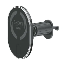 Celly GHOSTSUPERMAG Soporte para Coche con Cargador Inalámbrico para Smartphone, Soporte Pasivo para Rejilla de Ventilación, Negro