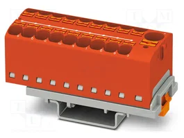 PHOENIX CONTACT Conector de carril PTFIX 10/18X4-NS35 RD, 19 bornas, rojo