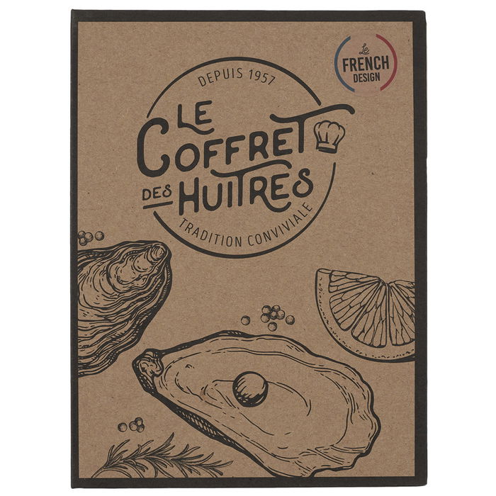 Cook Concept Table En Fête Kit 5 Piezas Para Ostras: Cuchillo y 5 Tenedores en Caja Elegante