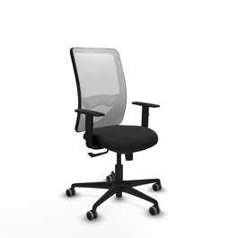 PIQUERAS Y CRESPO Silla de oficina Zulema con mecanismo Sincro, Blanco y Negro