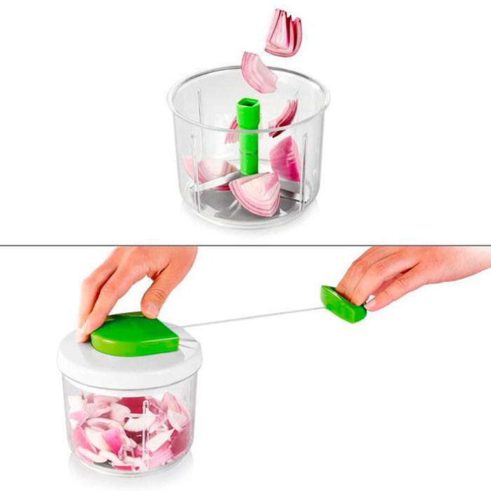 Tescoma Handy Picadora Giratoria Ø14 x 13,5 cm con Cuchillas de Acero Inoxidable