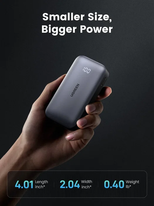 UGREEN Mini Powerbank 10000mAh Carga Rápida 30W Gris UGREEN Mini Powerbank 10000mAh Carga Rápida 30W Gris