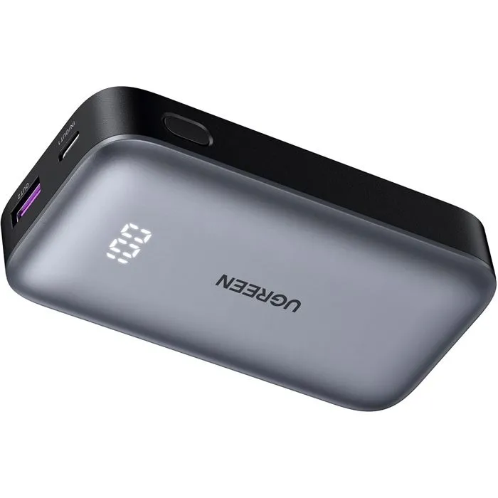 Ugreen AABLL37904 Batería Externa Delgada 10000 mAh, Power Bank Compacto de Litio Gris para Móviles y Tablets