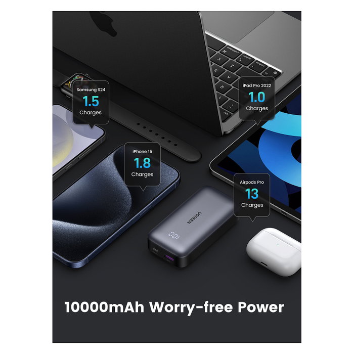 UGREEN Mini Powerbank 10.000 mAh 30W Gris UGREEN Mini Powerbank 10.000 mAh 30W Gris