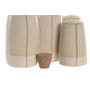 DKD Home Decor Set de Aceitera y Vinagrera 4 Piezas en Gres y Acacia Beige