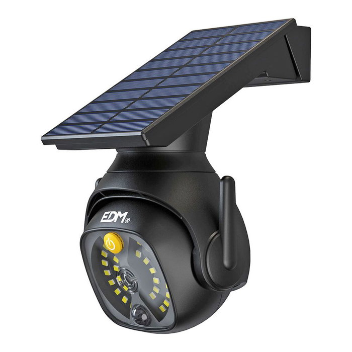 Edm Cámara Vigilancia Simulada Solar con Aplique, IP44, 5W Luz Fría 6500K, Sensor Crepuscular y Movimiento, 3 Modos Edm Cámara Vigilancia Simulada Solar con Aplique, IP44, 5W Luz Fría 6500K, Sensor Crepuscular y Movimiento, 3 Modos
