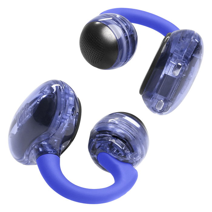 JBL Soundgear Clips - Auriculares deportivos inalámbricos TWS de gancho abiertos, IP54, color azul fantasma, Bluetooth 5.4, batería de hasta 32 horas