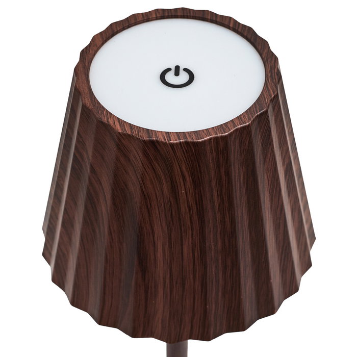 Home Deco Factory Lámpara Táctil Usb Efecto Wengué, Lámpara de Plástico para Decoración de Hogar