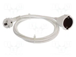 AS SCHWABE Prolongador de alimentación H05VV-F 3G1,5mm2 3m Blanco