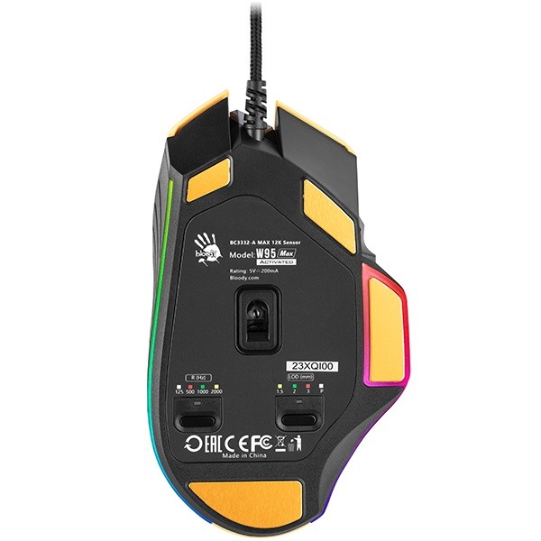 A4Tech Bloody W95Max USB Sports Lime Ratón Gaming Óptico 12000 CPI RGB Negro A4Tech Bloody W95Max USB Sports Lime Ratón Gaming Óptico 12000 CPI RGB Negro