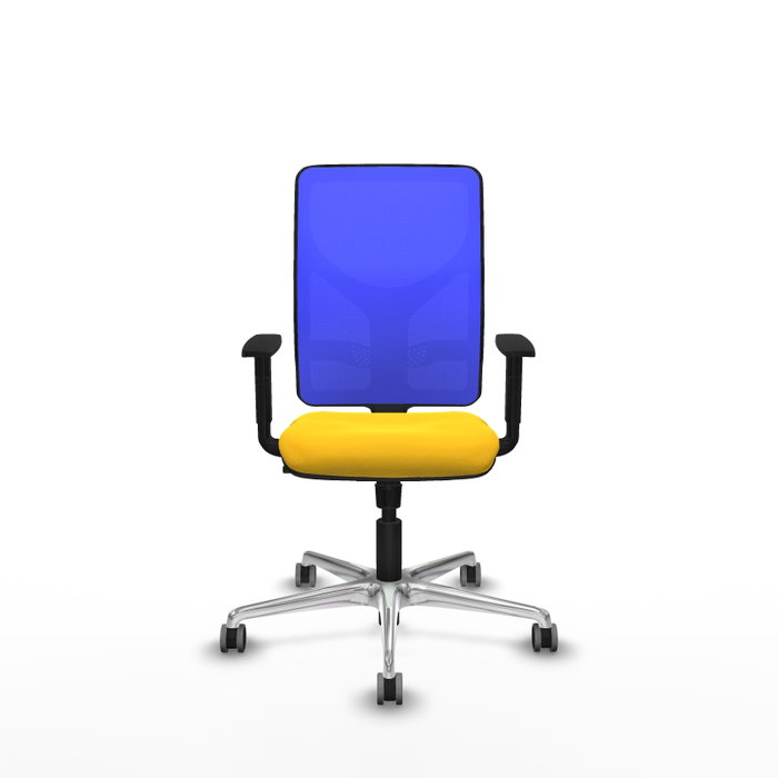 PIQUERAS Y CRESPO Silla de oficina Motilla con mecanismo Sincro, Amarillo y Azul