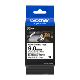 BROTHER Cinta tubo termorretractil. Texto negro sobre fondo blanco. PTE300, PTE550W, PTP750W, PTP900W, PTP950NW, PTD800W