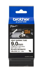 Brother Cinta Tubo Termorretráctil Negro sobre Blanco 9 mm x 1.5 m