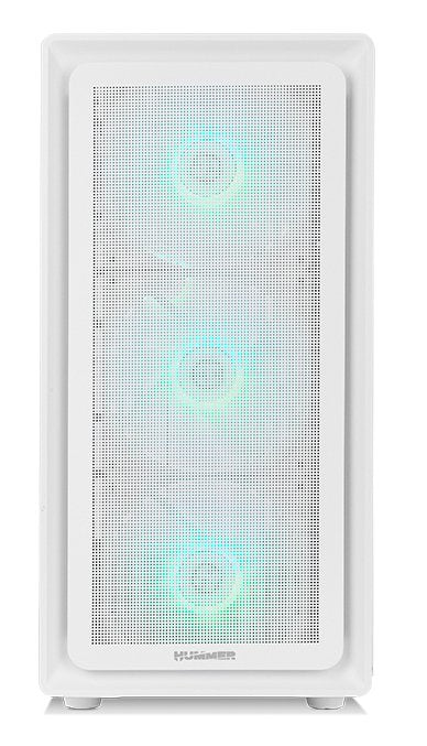 NOX Hummer AERO NXHUMMERAEROWH Caja PC Midi Tower Blanca con 4 Ventiladores ARGB PWM, Frontal Mesh, Cristal Templado, USB 3.0 y Tipo C, Soporte Gráfica 420 mm