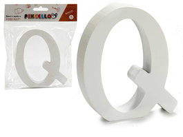 Pincello Letra Q Madera Blanca 2 x 11 cm (Set de 24)