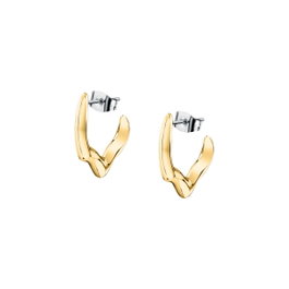 Trussardi Pendientes de Aro Irregulares T-DESIGN Dorado 2cm